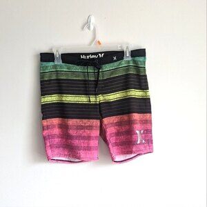 Hurley Men's Striped Board Shorts Swim Trunks